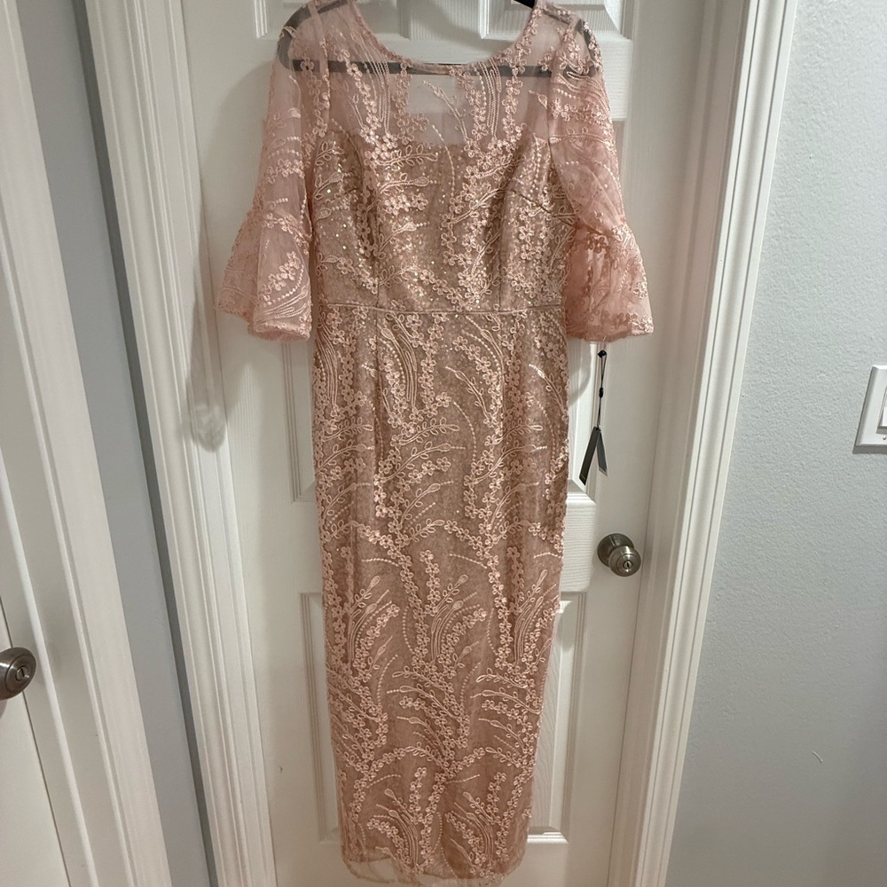 Blush Pink Sequined Gown, formal dress